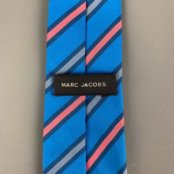 MARC JACOBS Blue Orange Diagonal Stripe Tie - Picture 3 of 3